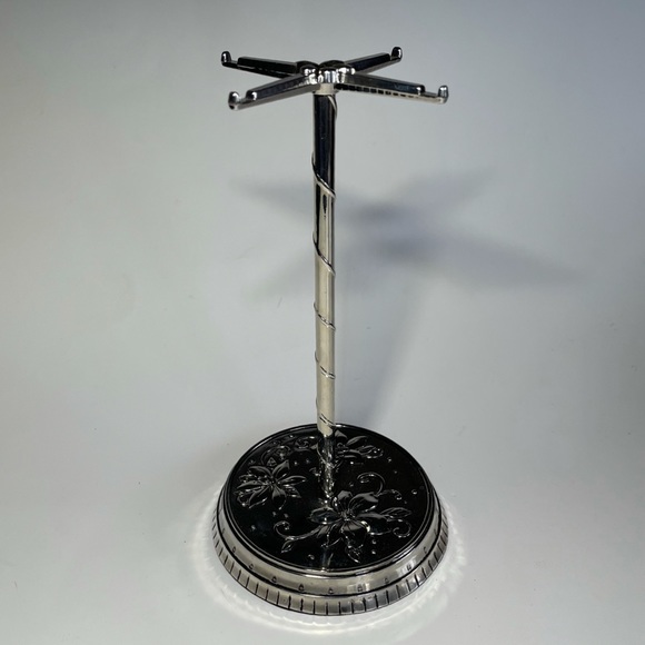Silver Floral Jewelry Tree Stand